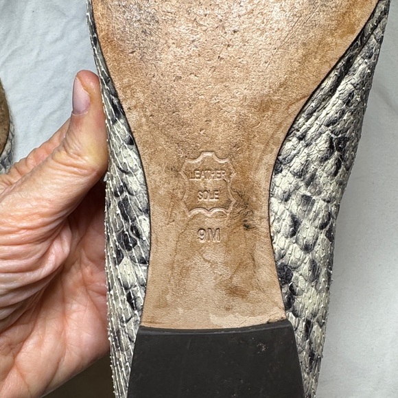 Tory Burch Black and Cream Snakeskin Loafers - Picture 3 of 3